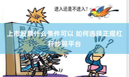 上市股票什么条件可以 如何选择正规杠杆炒股平台
